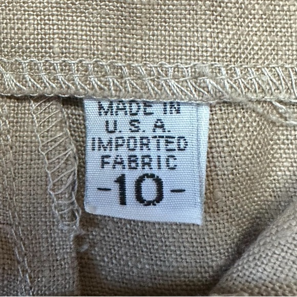 Vintage Women’s Tan 100% Tissue Linen Pants. Size 10. New Condition. Made in USA - Picture 6 of 8